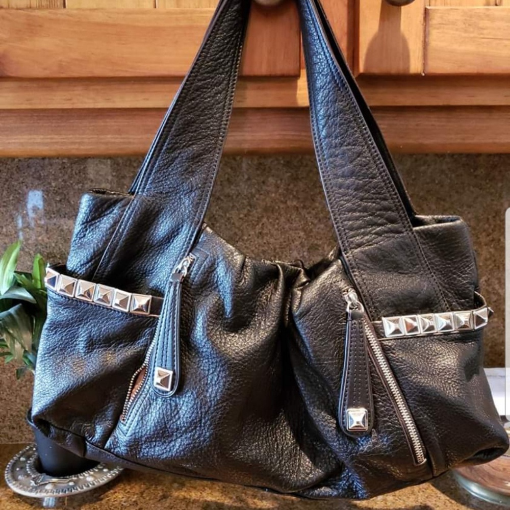 ☆ B. MAKOWSKY BLACK PEBBLE LEATHER BAG☆